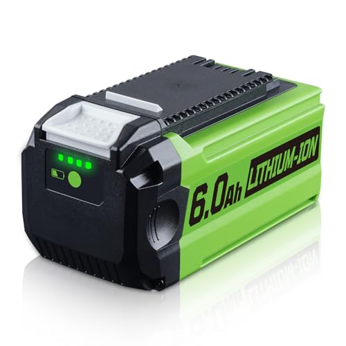 ZEERISA 1 Stück 6.0Ah 29462 29472 Lithium 40V Akku Ersatz Kompatibel mit GREENWORKS 40V 2901319 24282 24252 25322 21332 20672 20312 21366 G-Max Gartengeräte