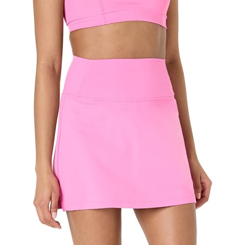Amazon Essentials Falda Deportiva FormFlex para Tenis, Suave, con Pantalones Cortos con Bolsillos Integrados Mujer, Rosa Flamenco, S