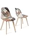 KAYELLES Lot de 2 chaises Patchwork scandinaves, NADA (Patchwork Marron)