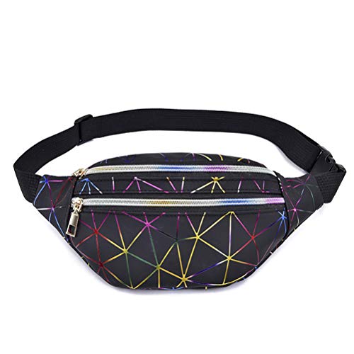 Heylas Hipster Bauchtasche Hüfttasche PU Leder Sport Wasserdicht Fächer mit Verstellbarer Gurt Damen Einkaufen Joggen Laufen Radfahren Reisen, Brusttasche aus Rautenförmigem Laser für Damen Cover
