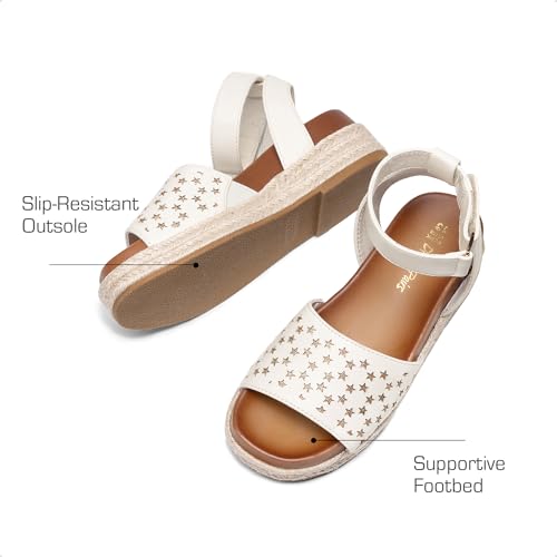 Image of DREAM PAIRS Girls Platform Wedge Open Toe Espadrille Sandals with Buckle Ankle Strap for Little Kid /Big Kid