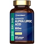 Alpha Lipoic Acid 900mg | 120 High Strength ALA Capsules | Complex with 999ug of Biotin | By Horbaach