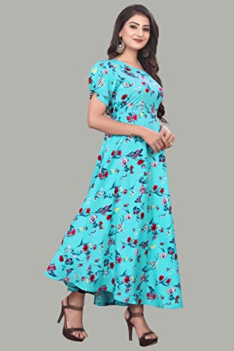 Image of FLARED ALINE MAXI DRESS WITH FLORAL PRINT FOR WOMEN