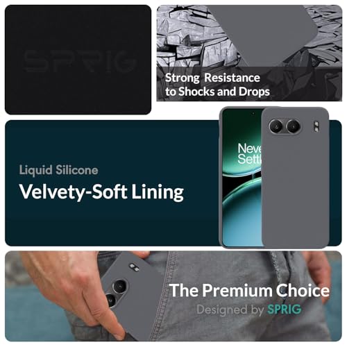 Image of SPRIG Compatible with OnePlus Nord 4 Premium SilkTone Back Cover Drop Tested Shock Proof Mobile Case for Men, Women, Boys and Girls with Camera Protection (Dark Grey)