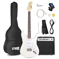 Ready-to-play electric guitar bundle featuring a 21-fret S-style guitar with glossy white finish, ideal for beginners, learners and aspiring guitarists looking to dive straight into music. Versatile 40W amplifier equipped with powerful 6-inch speaker...