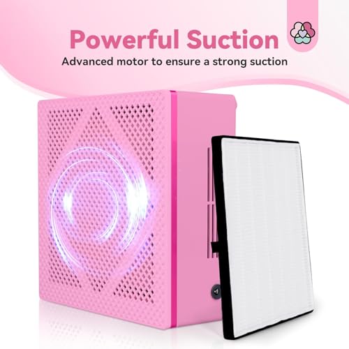 Saviland SA0530_02-US0827 Nail Dust Collector: 60W Pro Nail Vacuum Dust Collector Electric Acrylic Nails Extractor Duster Collector Detachable Filter thumb #2