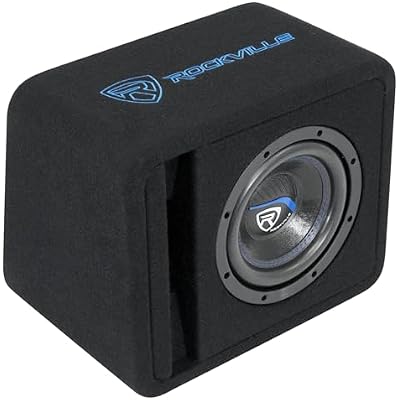 Rockville SK58 Package 8 800w Loaded K5 Car Subwoofer Enclosure+DB10 Amplifier, 4 Ohm, Deep Bass, Compact Design, Easy Installation, for Car Audio Enthusiasts