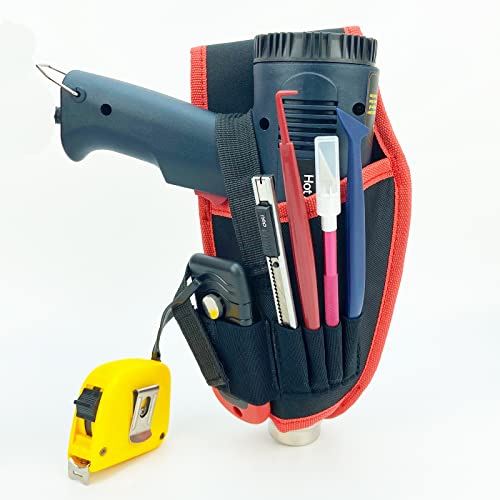 Ccyanzi Canvas Tool Pouch For Drill And Heat Gun, Electricians Tool Pouch, Tool Organizer Pouch, Waist Tool Holder With Adjustable Waist Belt, For Diy Electricians Carpenters Builders, Black #TOP3