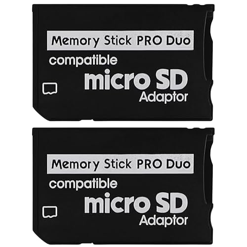 Skywin Memory Stick Pro Duo Adapter - 2 Pack Card Reader for PSP Memory Card Duo Adapter, Easy-to-Use Card Holder Compatible with Playstation Card, Camera, or Handycam