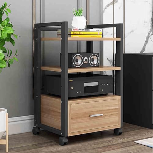 Meuble rack audio mobile étagère multimédia AV noire