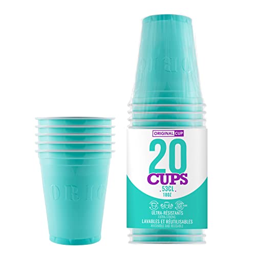 Pack de x20 Original Turquoise Cups Officiels | Gobelets Américains 53cl Turquoises | Beer Pong...