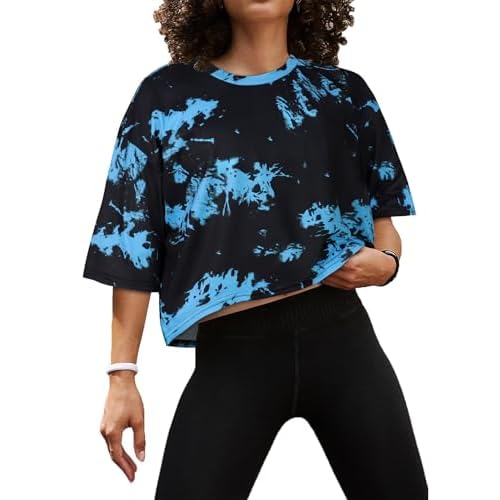 Summer Crop Tops for Womens Casual Half Sleeve Top Loose Fit Short Sleeve T Shirts Workout Oversized Tees 2026