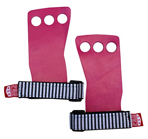 Luvas Crossfit Grip Pull Up Couro 3 Furos (PRETO, M)