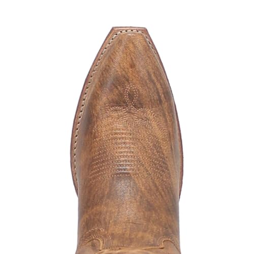 Image of Laredo Womens Reva Embossed Snip Toe Pull On Casual Boots Mid Calf Low Heel 1-2 inch - Brown