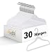 Quality Kids Plastic Non Velvet Non-Flocked Thin Compact Children's Hangers Swivel Hook for Shirts Blouse Coats (White, 30)