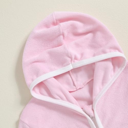 Girls Boys Terry Cloth Swim Cover Up Zip Up Long Sleeve Hooded Bathing Suit Coverup Beach Pool Robe Cover-Up Kimono4