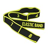 Menolana Yoga Stretch Band 8 Segment Versatile Portable Elastic Band Yoga Resistance Band for Exercise Fitness,Training Workouts Gym, Yellow