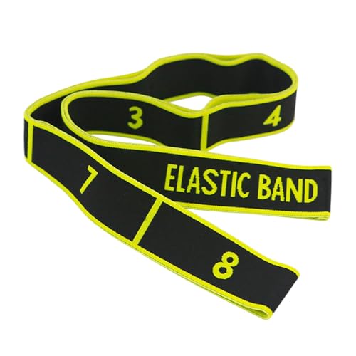 Menolana Yoga Stretch Band 8 Segment Versatile Portable Elastic Band Yoga Resistance Band for Exercise Fitness,Training Workouts Gym, Yellow