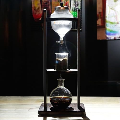 Cold Brew Drip Tower with Adjustable Water Flow,Cold Brew Coffee Tower - Manual Drip Coffee Maker, Ice Coffee Machine, Handcrafted High Borosilicate Glass - Premium Cold Brew Extractor Tool