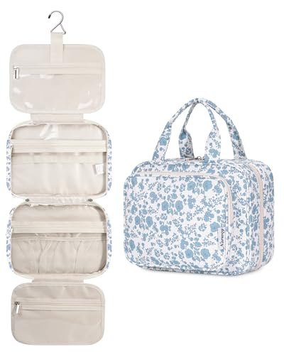Narwey Hanging Floral Toiletry Bag Travel Makeup Bag