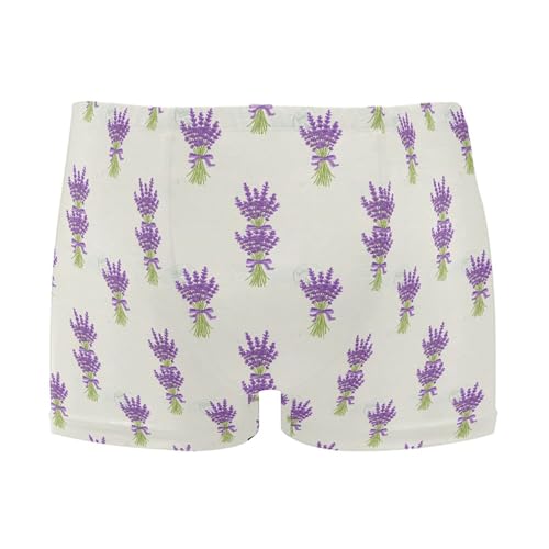 Purple Lavender Flowers Mens Swim Trunk Swimwear Bathing Suit Swim Brief Square Leg Board Short S B0405135