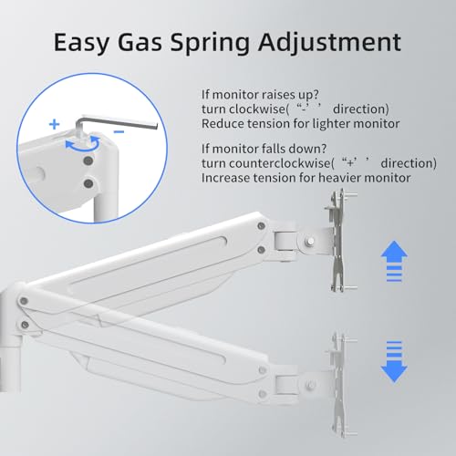 Image of suptek Triple Monitor Mount for Most 17 to 32 inch Screens,Gas Springs Adjustment Triple Monitor Desk Mount Stand with Clamp & Grommet Kit,White(MDX003W)