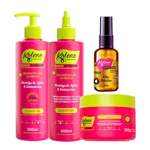 Kit Kolene Danos Extremos Manteiga e Óleo Nutritivo 3em1