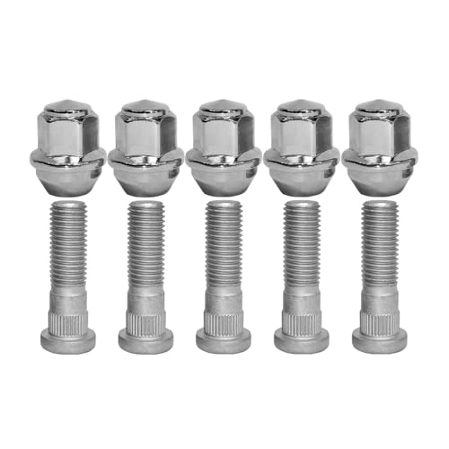 Mysttoo M12x1.5 Chrome Wheel Lug Stud Nut Set CV6Z1012C Compatible with 2006-2021 Ford Focus Fusion Fiesta Escape EcoSport Ranger Transit Connect MKC MKZ ACPZ1012H (10PCS)