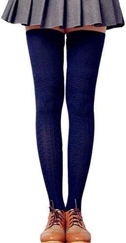 LSHARON Womens Over the Knee Thigh High Stockings Soft Knit Crochet Sock Leggings