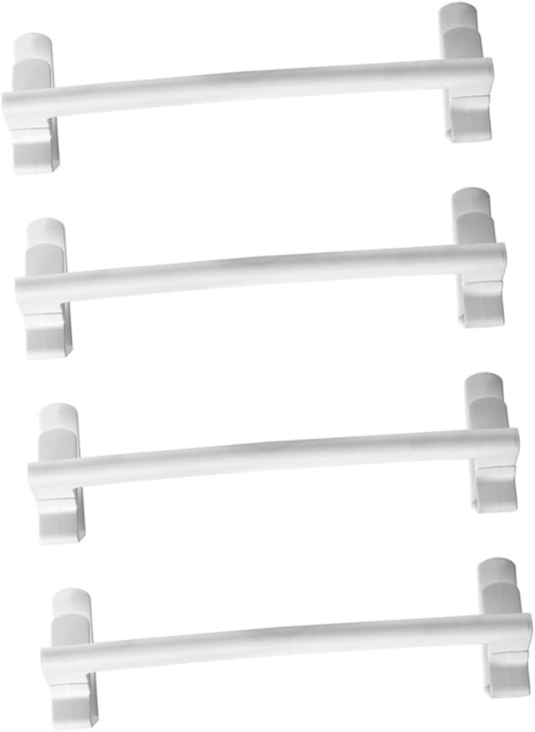 4 Pcs Over Cabinet Towel Rack Plastic Towel Bar Holder for Kitchen Bathroom Under Cabinet Door Hooks