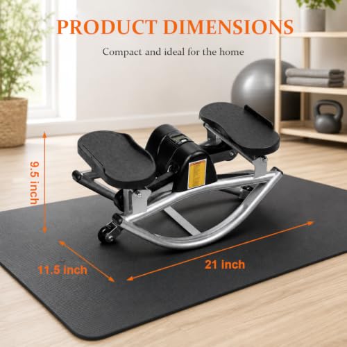 Image of Rock Fitness Stepper with Resistance Bands & Non-Slip Mat