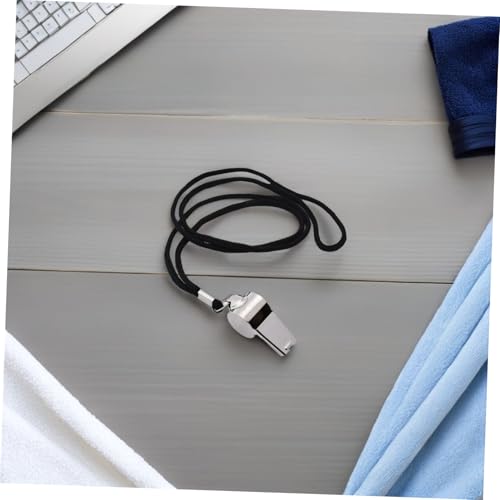 Silbatos de árbitro OSALADI acero inoxidable con cordón, 6 pcs miniatura 6