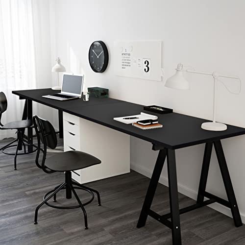 Kaboon 45.67\"x23.62\" Black Table Top, Solid One-Piece Desktop, Reversible Melamine Countertop, Double Desks, L-Desk DIY