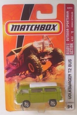 Matchbox Volkswagen T2 Bus Green # 94, 2008 Outdoor Sportsman 1:64 Scale by Matchbox