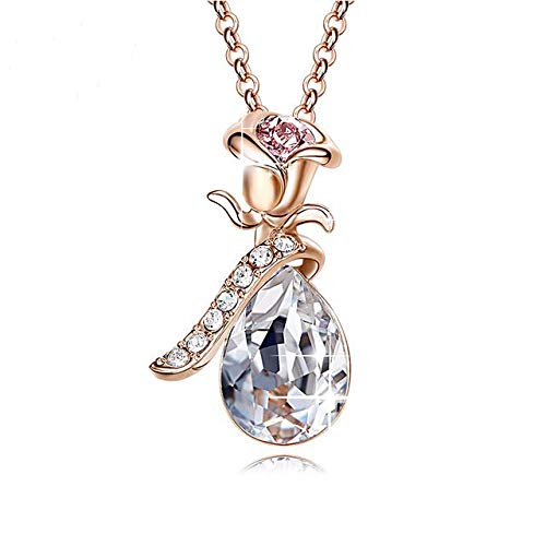 Cadeau romantique : pendentif rose en cristaux, le bijou idéal pour elle