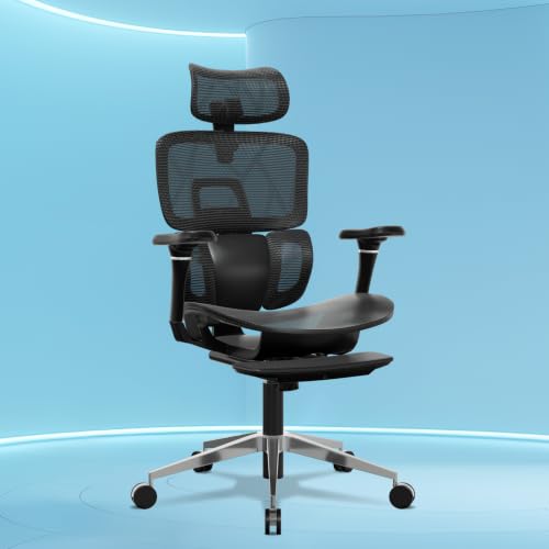 The Sleep Company Ultron Premium Ergonomic Office Chair | Ultra Spine Protection | Extendable Footrest | Smart Flexi Backrest | 7D Adjustable armrests