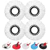 4 Pack Spin Mop Replacement Head for 360 Spin Mop System, Standard Size Round Shape Mop Head Replacement,Spin Mop Refills Replacement Head Microfiber, Machine Washable and Easy Cleaning