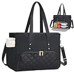 Jetviivid Laptop Tote Bag with Insulated Lunch Compartment, 15.6 Inch Work Bag Computer Handbag for Women, Lunch Tote for Office,Work, Nurse, Teacher, College, Casual,Travel, Black