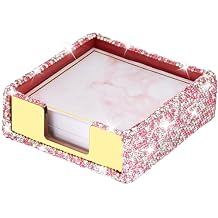 MultiBey Rhinestone Sticky Note Holder, 4 x 4 Inches Pink Arylic Post it Note Dispenser Cute Self Sticky Note Pad Holder, Pink Bling Sticky Memo Holder for Desk Office Home Supplies