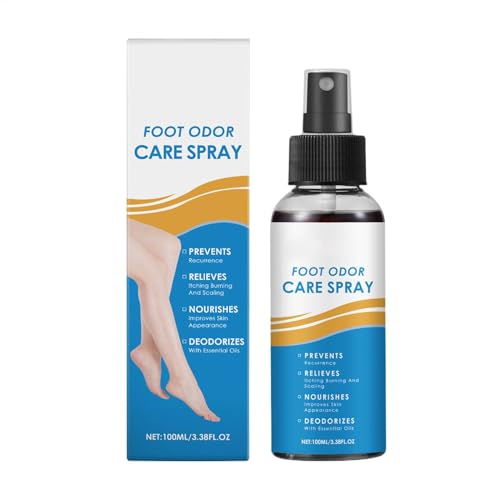 3 tratamientos en aerosol para pies de atleta, sudorosos y descamación de pies, eliminación instantánea de olores, rápido con ingredientes naturales, 3 x 100 ml
