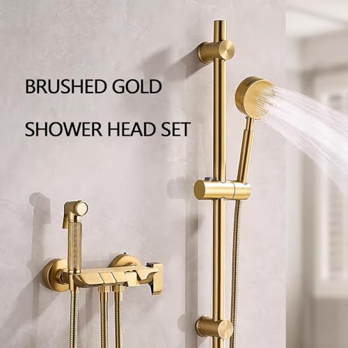 Pommeau de douche effet cascade doré à haute pression pour optimiser le débit d'eau