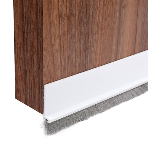 GGTTNRT Bürstendichtung Selbstklebend Zugluftstopper, Türdichtung Unten, Türbürstendichtung, Zuschneidbar, für Türen (Weiß-50mm)