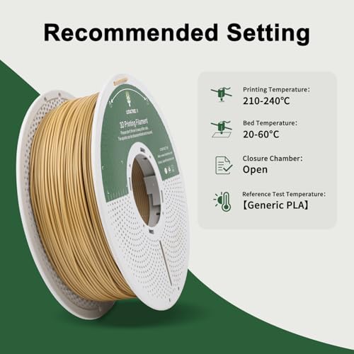 Image of PLA Force Wood Filament, High Impact PLA Filament 1.75mm 1KG | Wood-Color 3D Printer Filament Delivers A Natural, Matte Finish Perfect For Vintage Home Decors