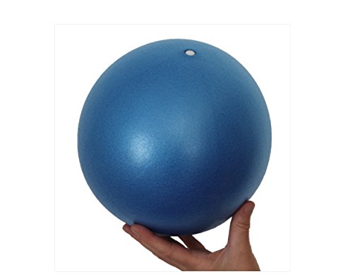 Mini Yoga Ball - Mini Exercise Ball - Flexible, Soft Ball - Thighs and Core Training, Pilates, Barre - Bender, Stability and Balance Exercise - Physical Therapy - 9 Inch with Inflatable Straw (Blue)