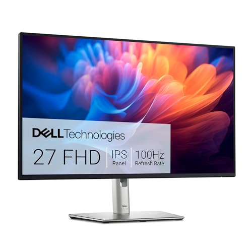 Dell P2725H 27 Inch Full HD (1920×1080) Monitor, 100Hz, IPS, 5ms, 99% sRGB, USB-C, DisplayPort, HDMI, VGA, 4x USB, 3 Year Warranty, Black