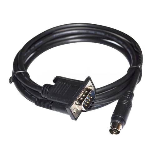 RIKYJIC MD8 8-pin Male to DB9 9-pin Male Cable for Mitsubishi GT11/GT15 Touch Panel with FX3U/FX2N/FX1N Cable GT01-C30R4-8P RS422 Programming Control Cable Data Cable-1.8 Meters