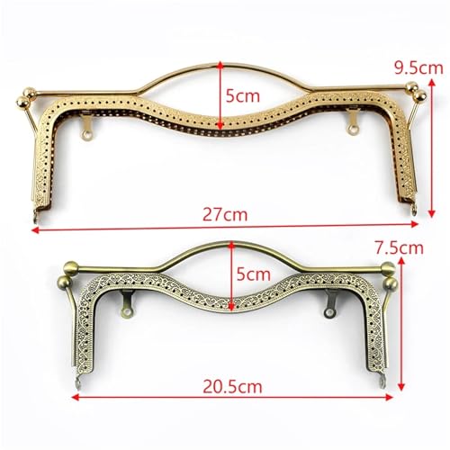 Fermoir baiser en métal rétro or clair 20.5cm pour sac à main DIY - 4