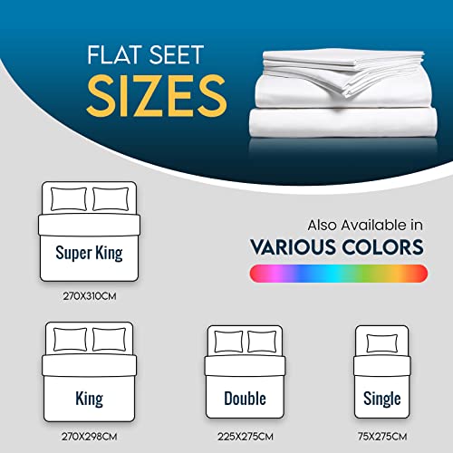 Sunshine Comforts Egyptian Cotton Flat Sheets Breathable, Anti Wrinkle - Image 4