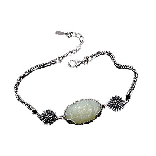 Pendentif en jade blanc Hetian et argent 925 pour illuminer vos tenues de bureau