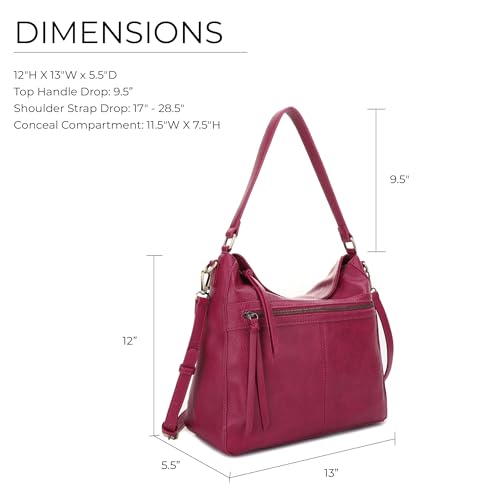 Image of JESSIE & JAMES | Dakota Top Handle Concealed Carry Hobo Purse with Adustable Shoulder Strap